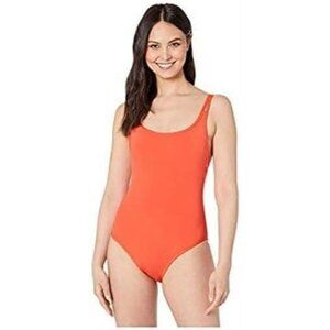 NWT JETS Jessika Allen 10 USA Double Strap 1pc Orange Swimsuit 116160